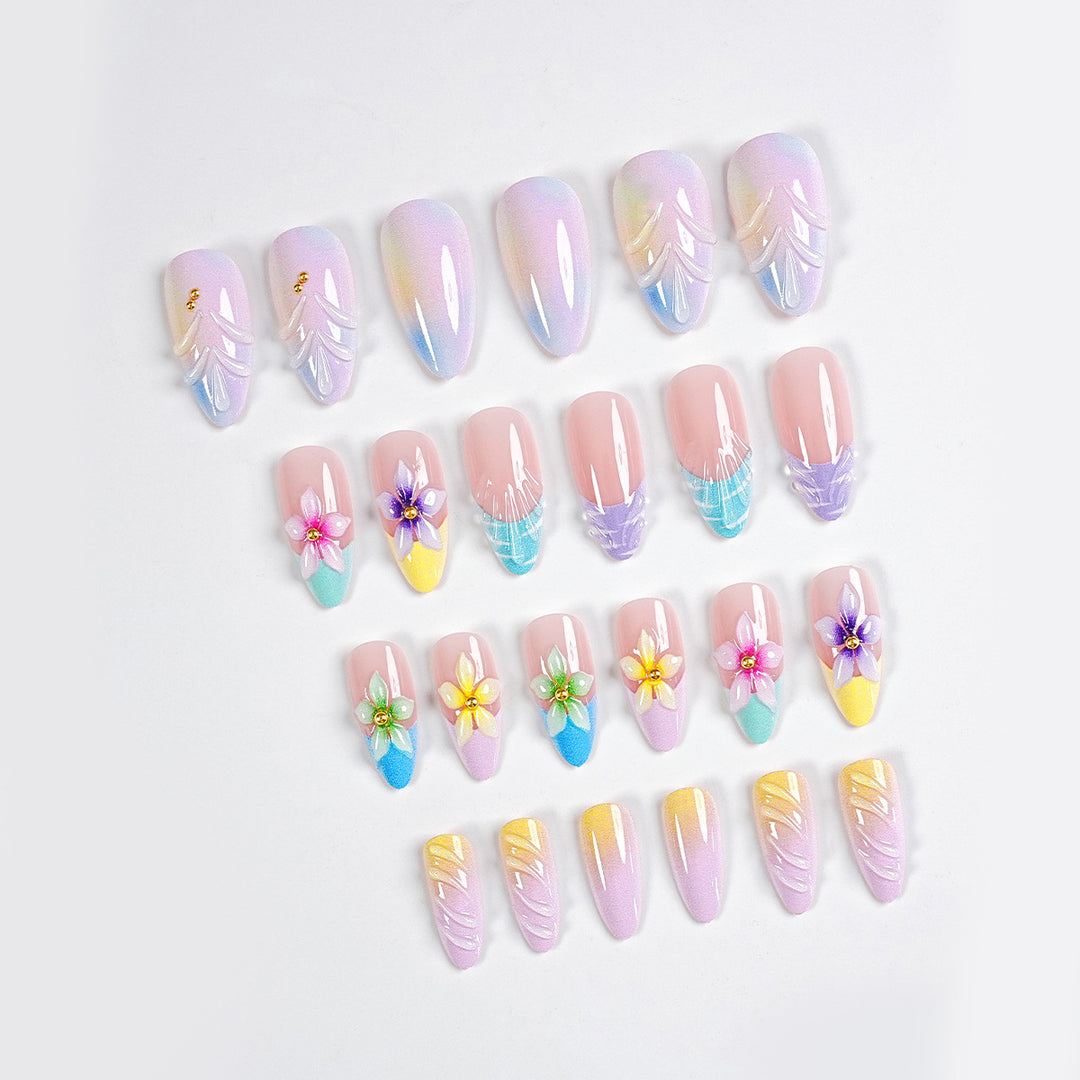 Premium Floral Press-On Nail Art Kit