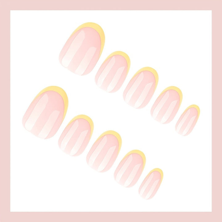Artificial nail set with elegant French tips and creative accents Kalsten