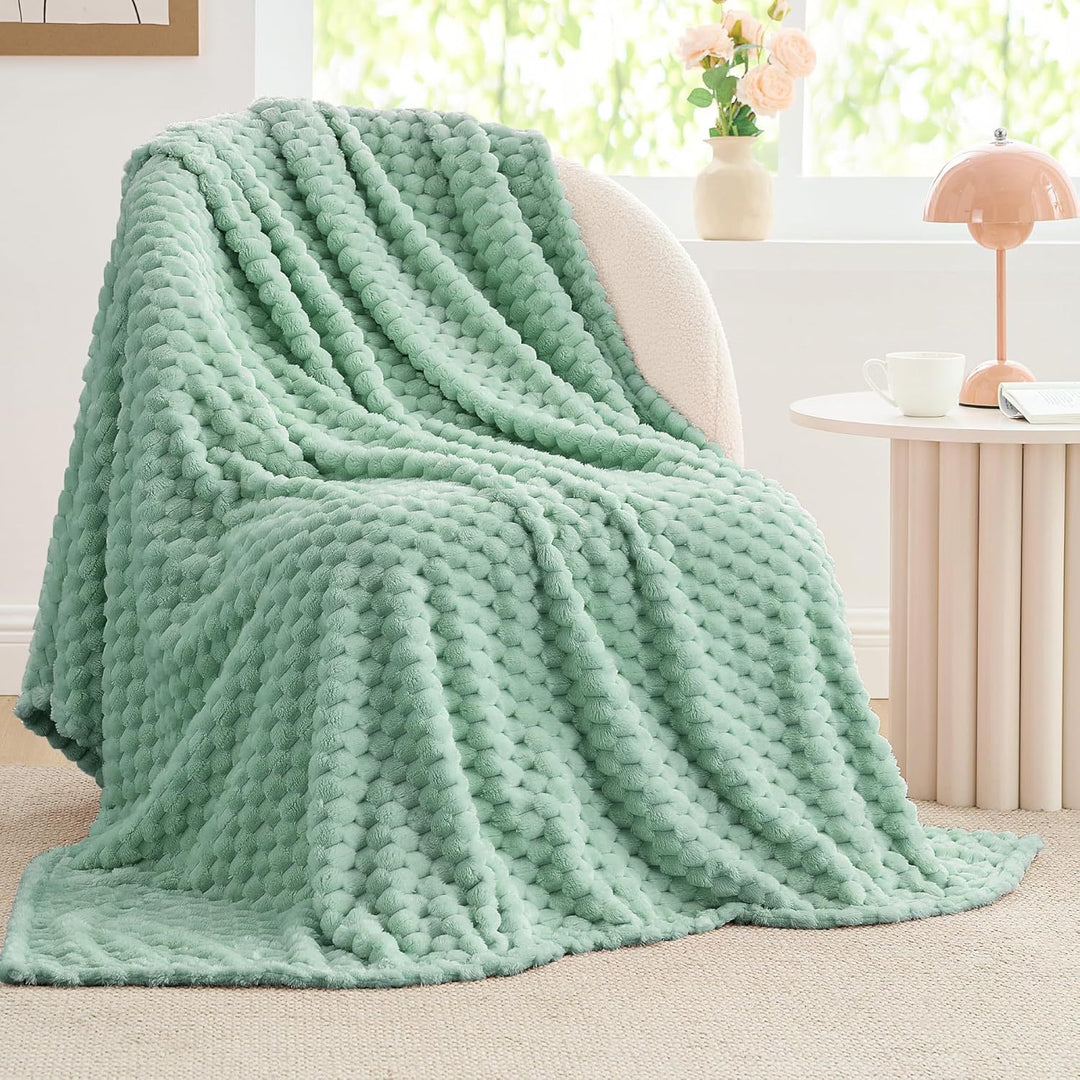 Textured Plush Throw Blanket