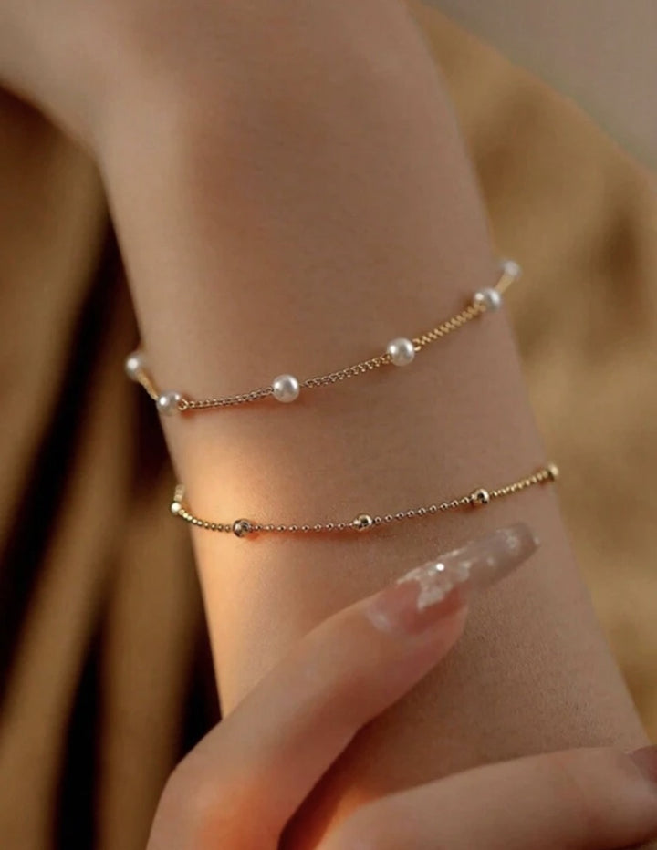 Adjustable Pearl Charm Bracelet Kalsten