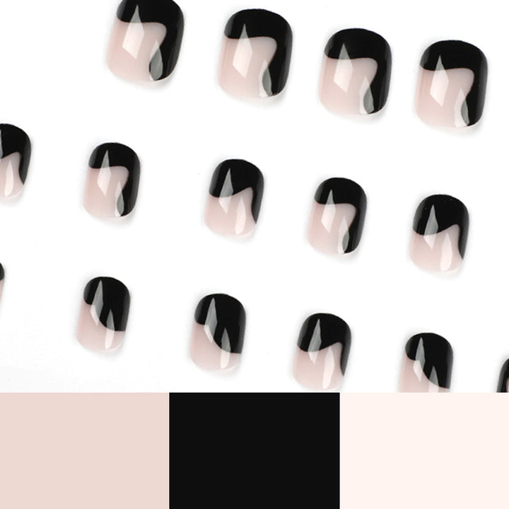 Artful nail art with elegant wave pattern and modern accents Kalsten