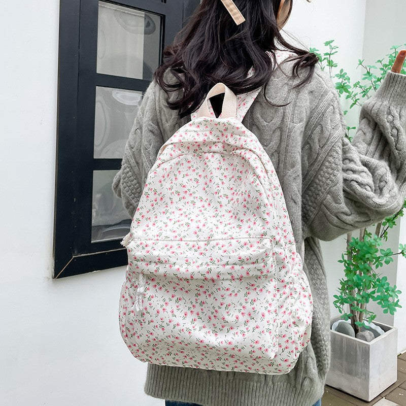 Floral Print Canvas Backpack Kalsten