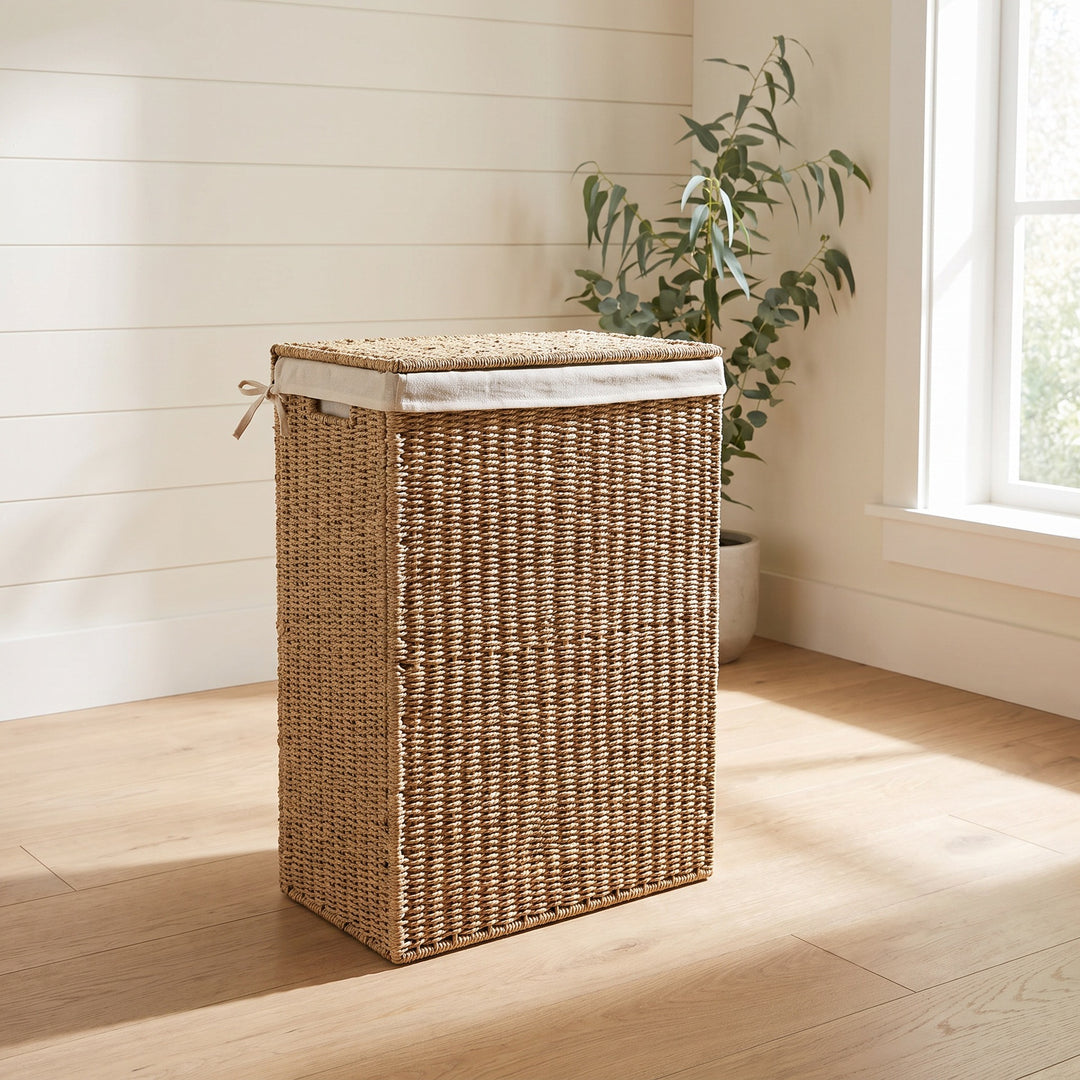 High-quality laundry basket made of natural wicker Kalsten