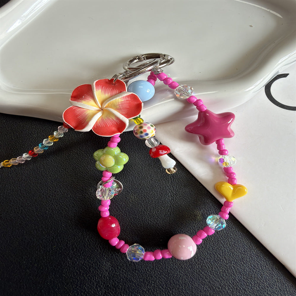 Colorful Beaded Charm Keychain Holder Kalsten