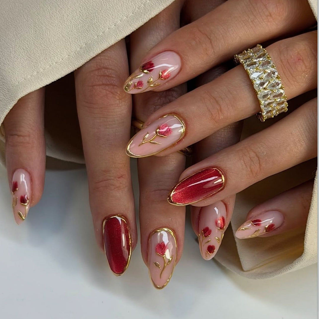 Elegant Floral Acrylic Nail Art Enhancements Kalsten 1789915802