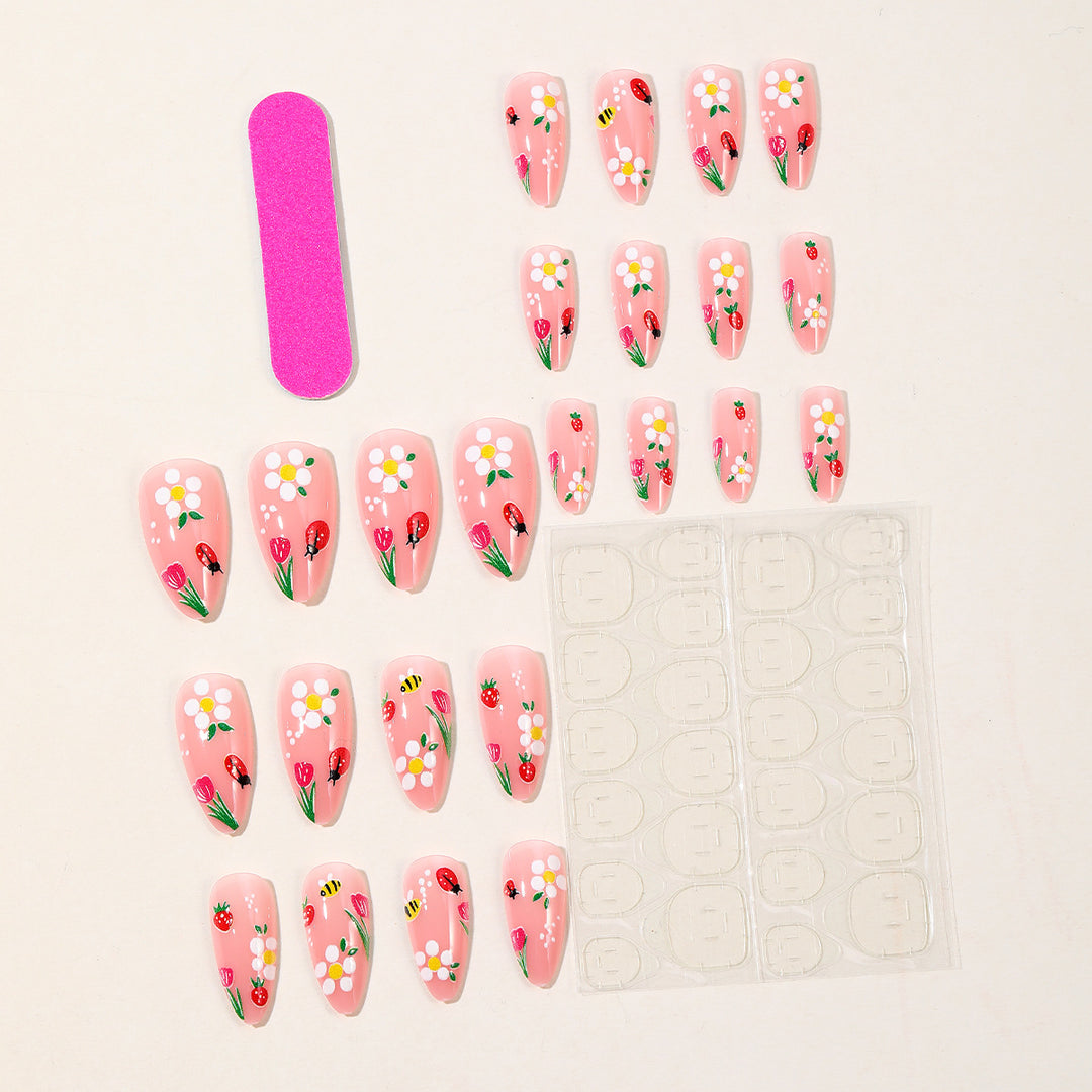 Floral-Themed Stiletto Nail Art Kalsten