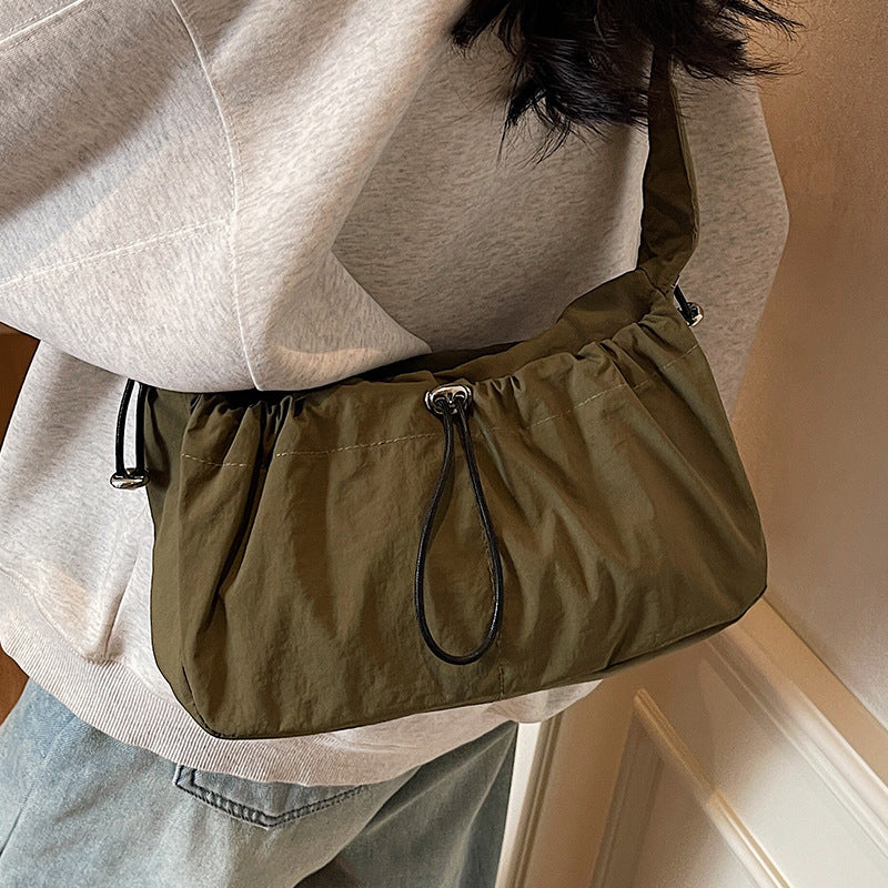 Ruffled Fabric Handbag