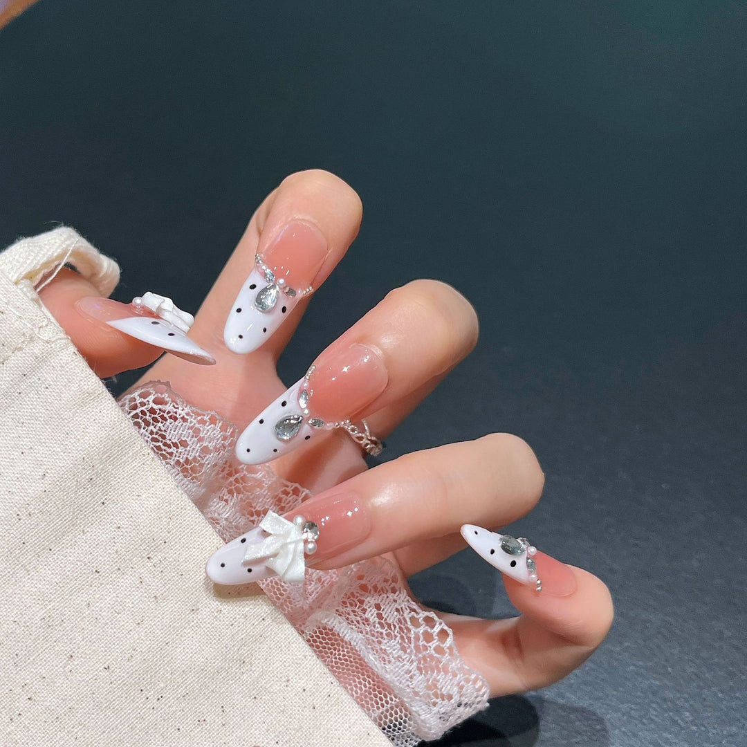 Glamorous Crystal-Studded Stiletto Press-On Nails Kalsten