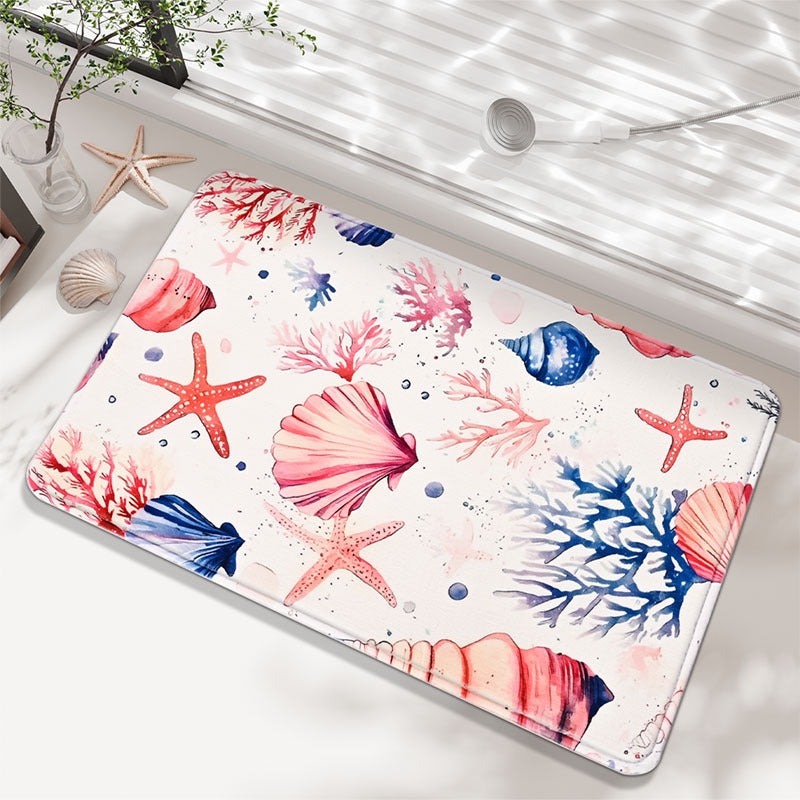 Coastal-Themed Decorative Bath Mat Kalsten