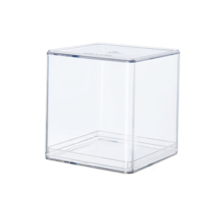 Stackable acrylic display box for collectible figures with removable lid and dust-proof protection