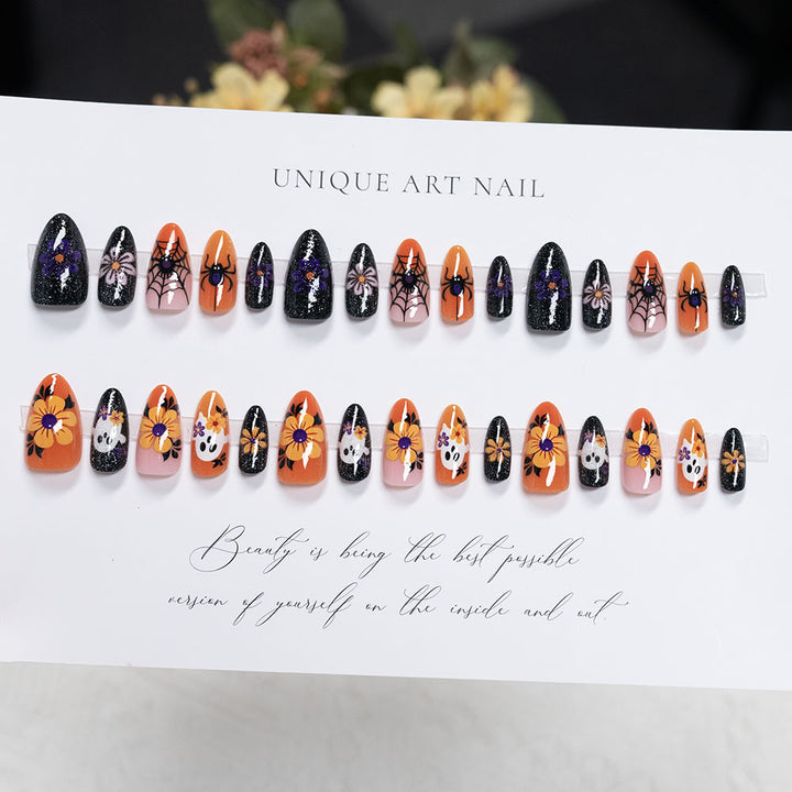 Spooky-Themed Press-On Nail Art