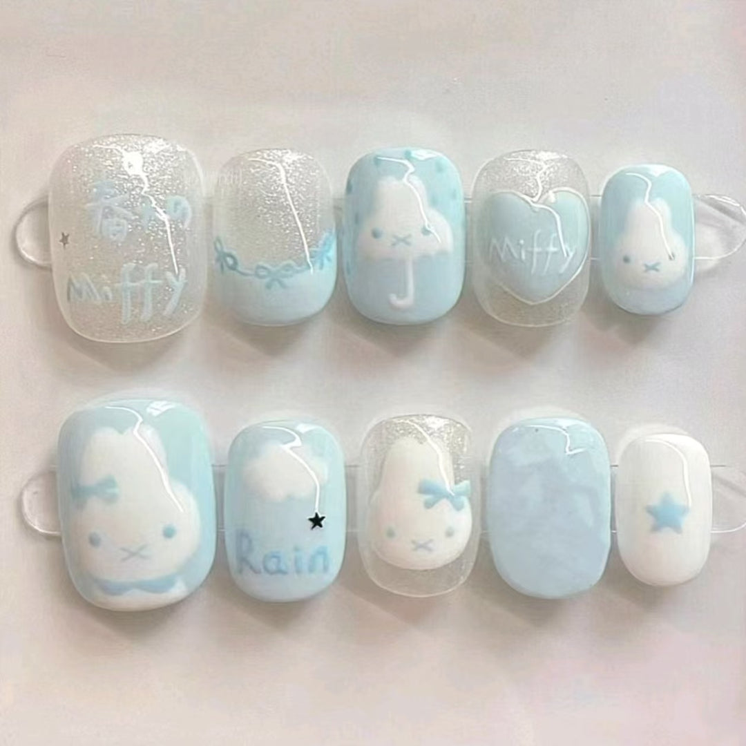 Whimsical Character Press-On Nail Art Set Kalsten