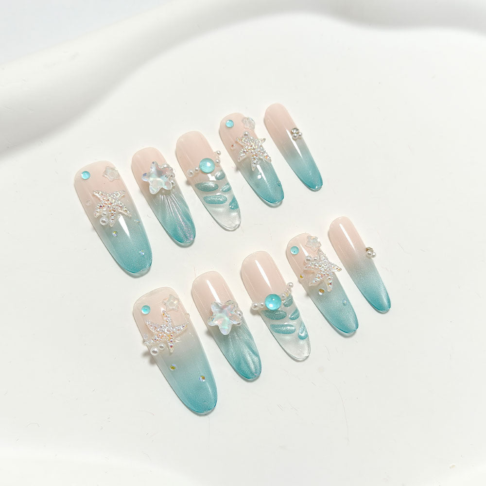 Artificial nails in elegant ocean design Kalsten