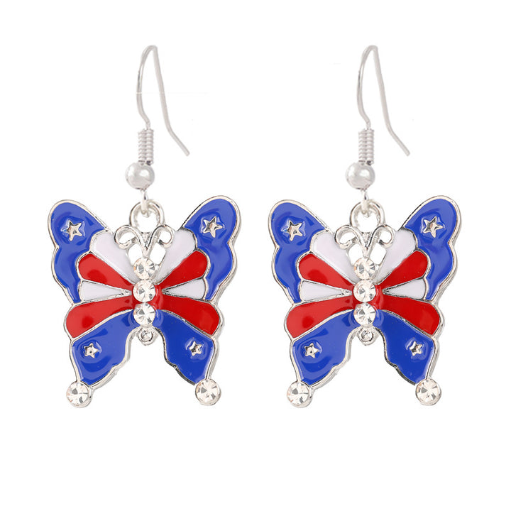 Women nan enamel horseshoe earrings with star motif and fishhook closure Kalsten