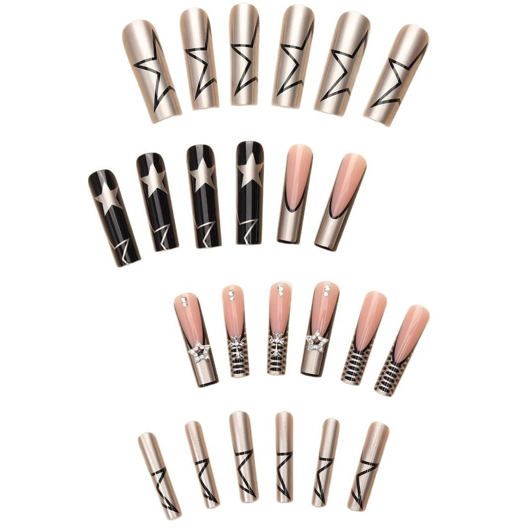 Glamorous Metallic Press-On Nails