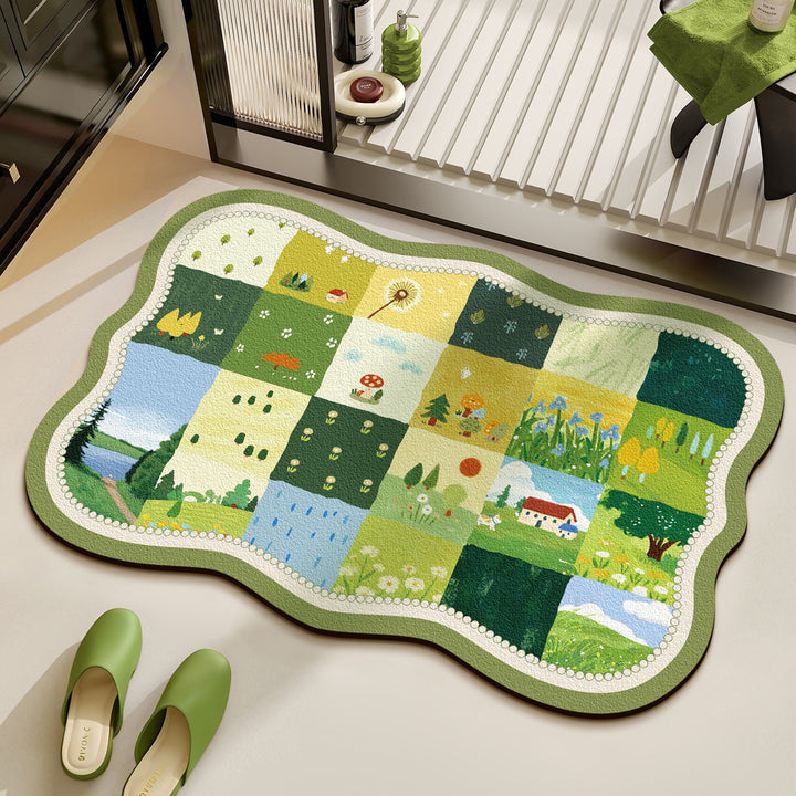 Floral Patterned Kitchen Mat