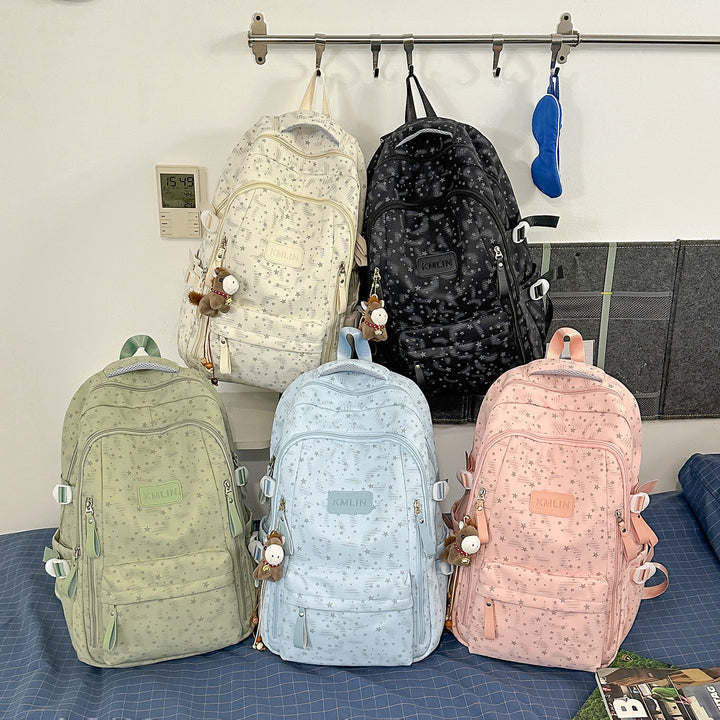 Stylish Multi-Pocket Star-Embellished Backpack Kalsten
