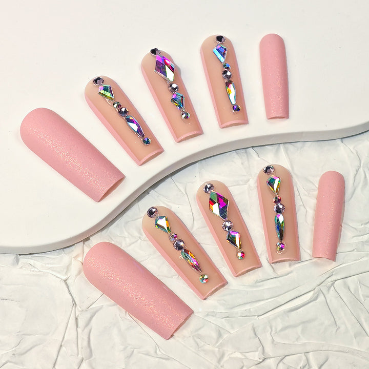 Decorative Rhinestone-Accented Press-On Nails Kalsten