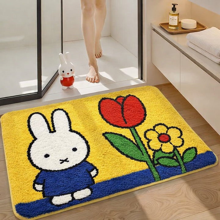 Playful Cartoon Bunny Bath Mat Kalsten