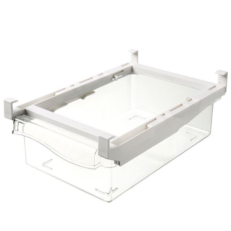 Transparent refrigerator egg drawer organizer with pull-out flap and stackable design