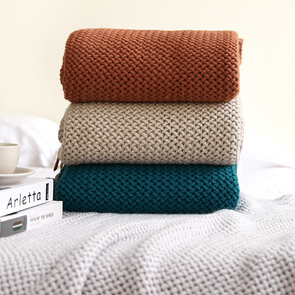 Cozy Waffle Knit Throw Blanket Kalsten