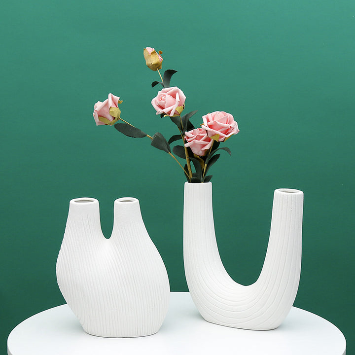 Unique Dual Chamber Ceramic Vase Kalsten