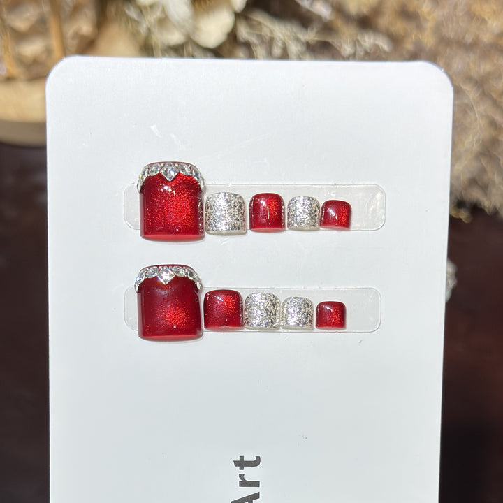 Glamorous Press-On Nail Set with Sparkling Rhinestone Accents Kalsten