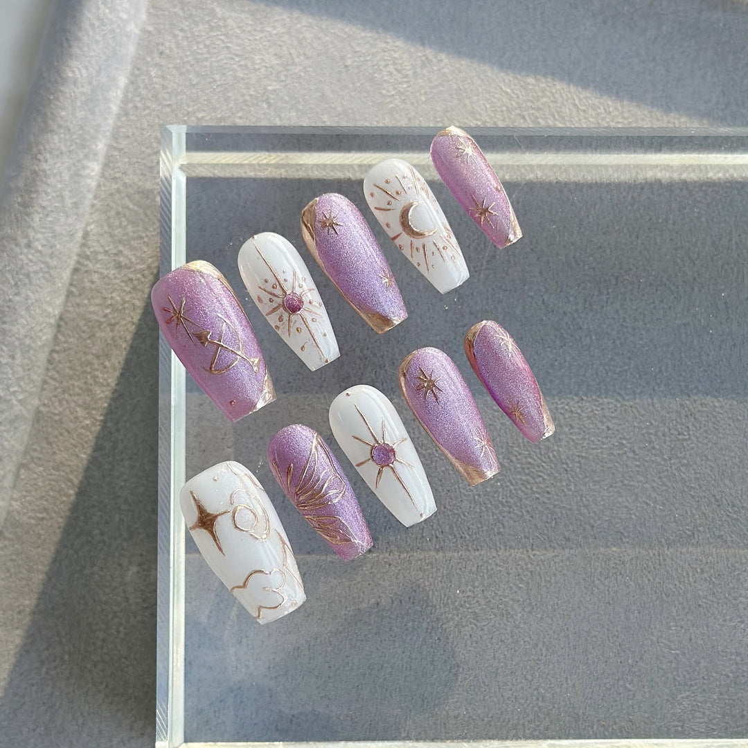 Celestial-Inspired Press-On Nail Art Set
