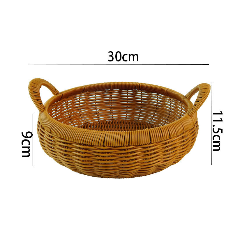 Women's round basket made of braided material Kalsten