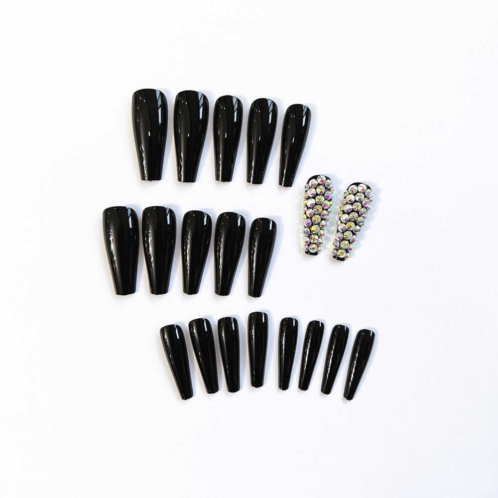 Glamorous Long Stiletto Press-On Nail Set with Rhinestone Accents