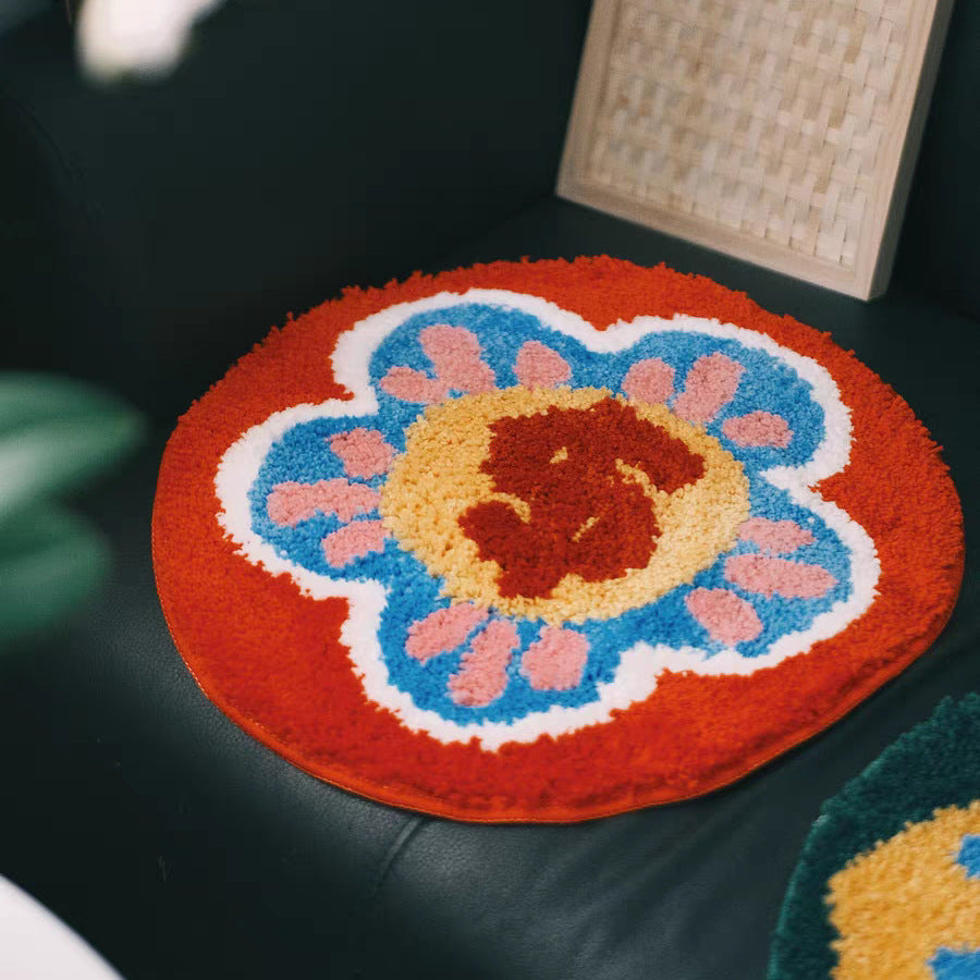 Colorful Floral-Themed Plush Area Rug Kalsten