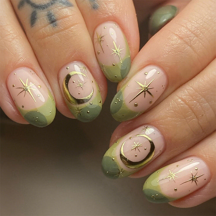 Decorative Press-On Nail Art Set with Botanical Inspirations kalsten