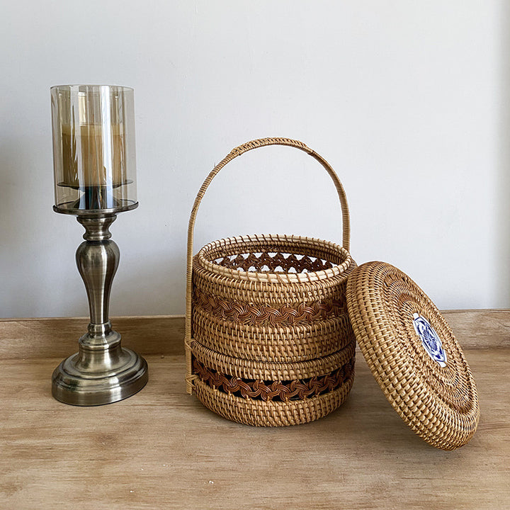 Storage basket with practical lid Kalsten