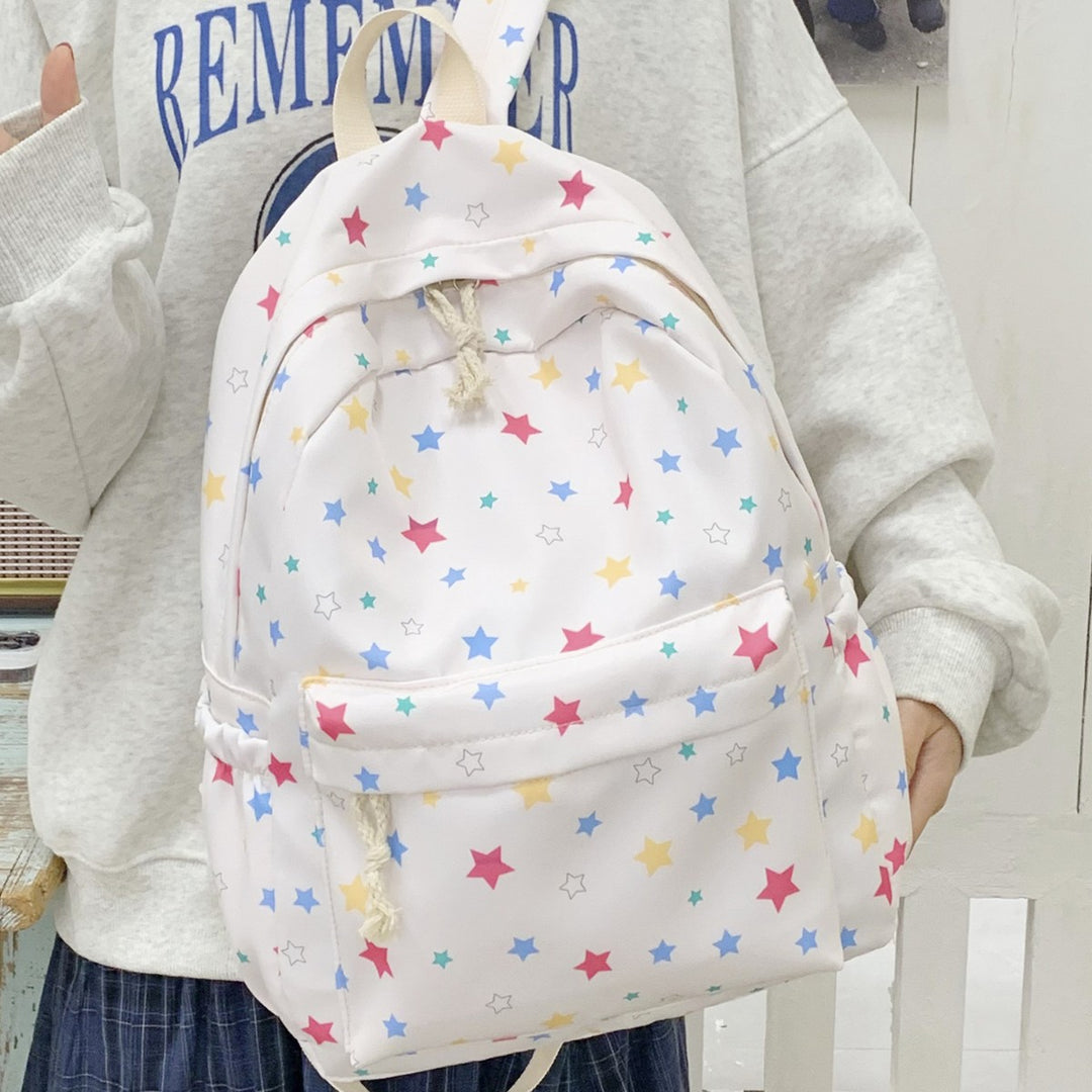 Backpack with Colorful Star Pattern and Practical Organization Compartments Kalsten