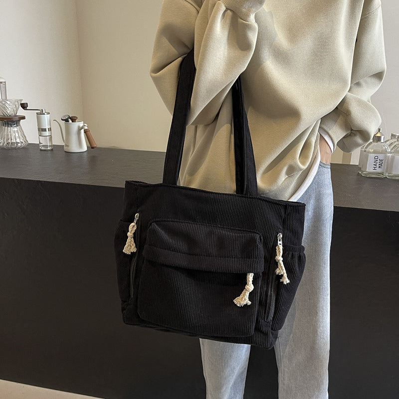 Textured Multi-Pocket Tote Bag Kalsten