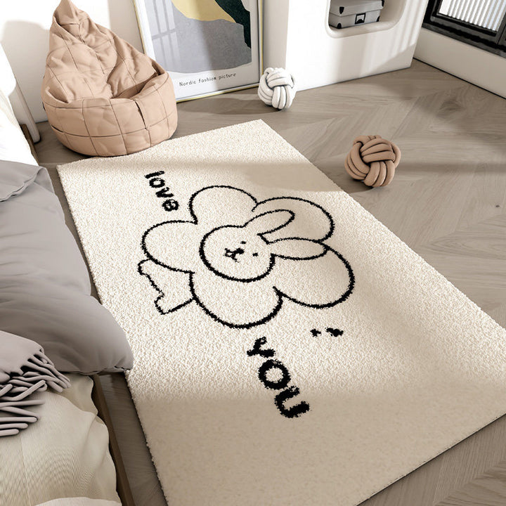 Plush Bunny-Themed Area Rug