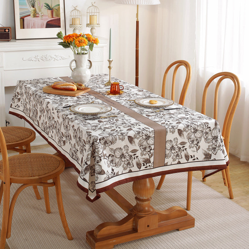 Elegant Floral Design Table Cover