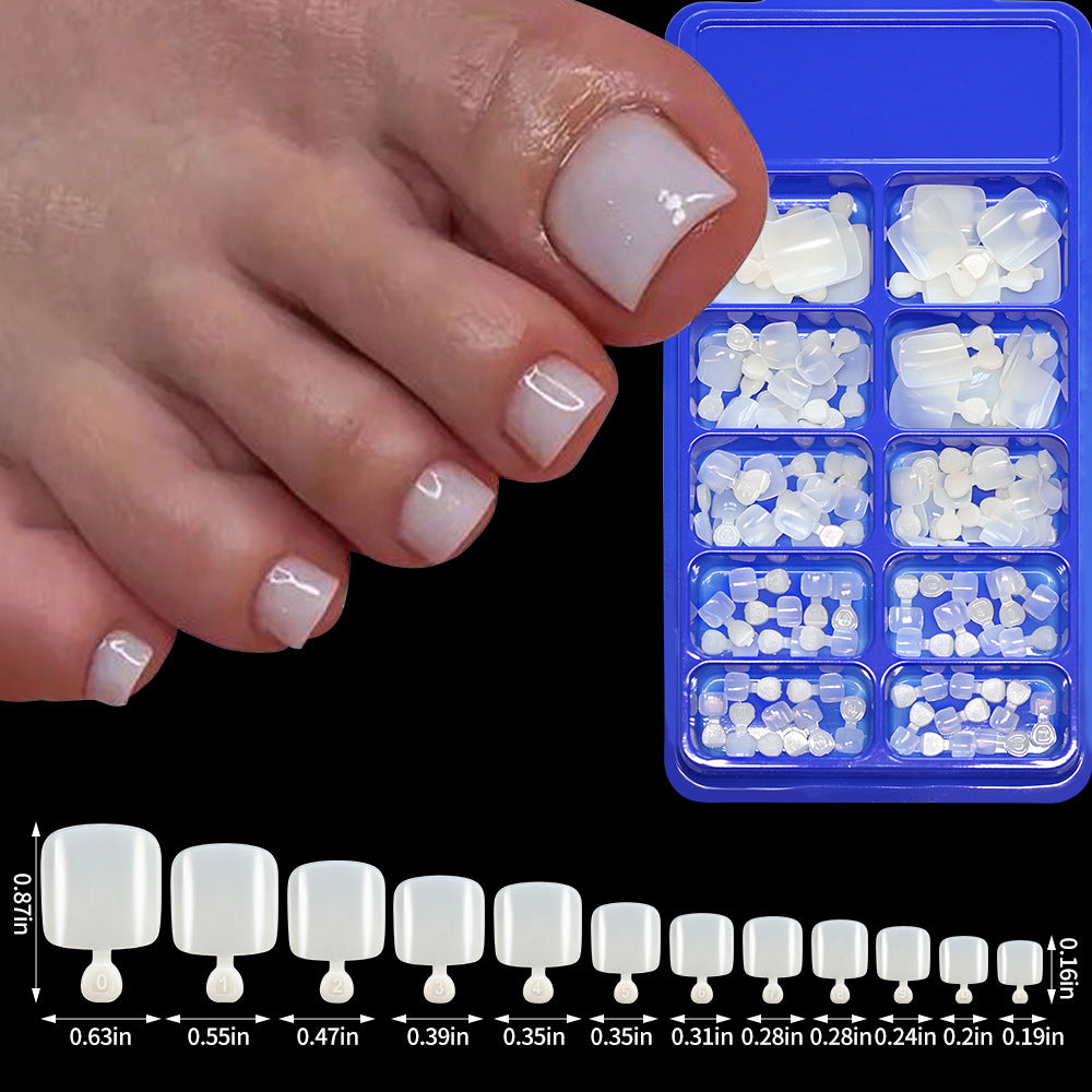 Full Coverage Gel Toe Nail Tips Set