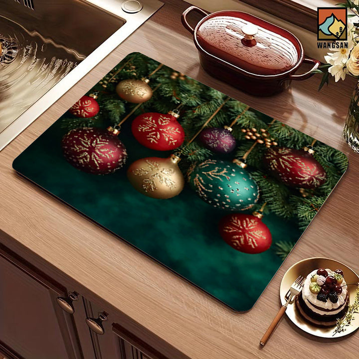 Festive Christmas-Themed Kitchen Mat