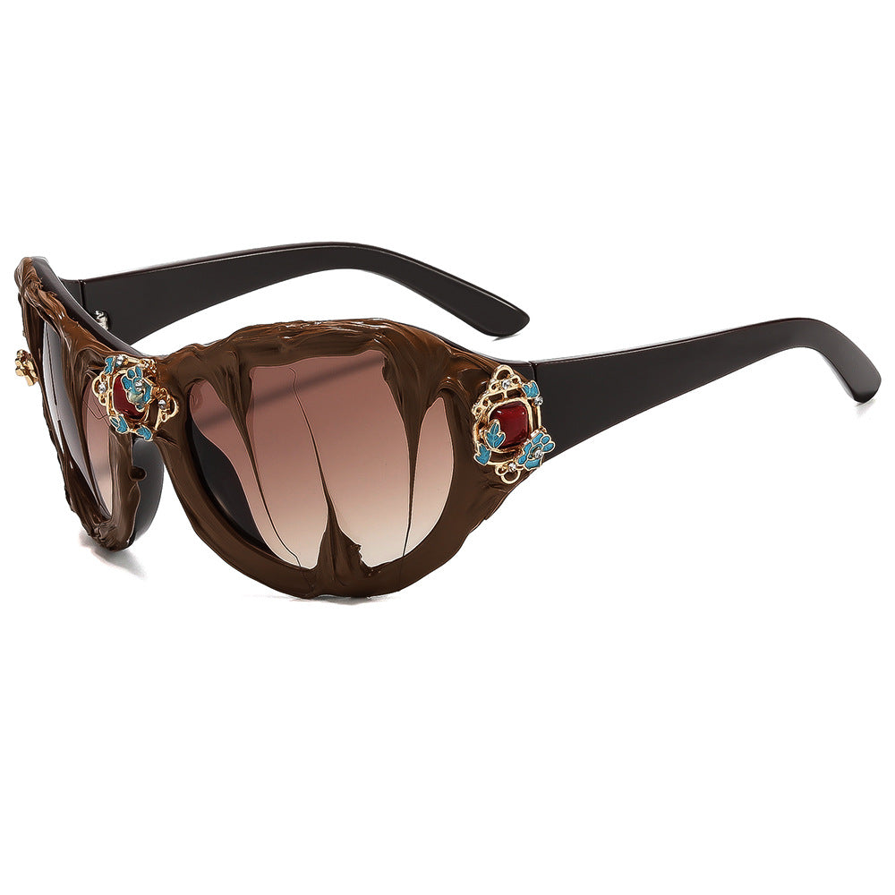 Ladies extravagant sunglasses with floral crystal embellishments Kalsten