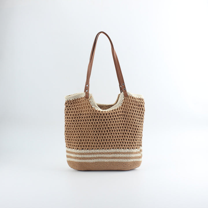 Handcrafted designer beach bag with sturdy leather handles Kalsten