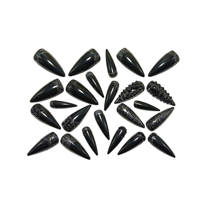 Artificial Nails in Elegant Stiletto Design with Sparkling Rhinestone Accents Kalsten