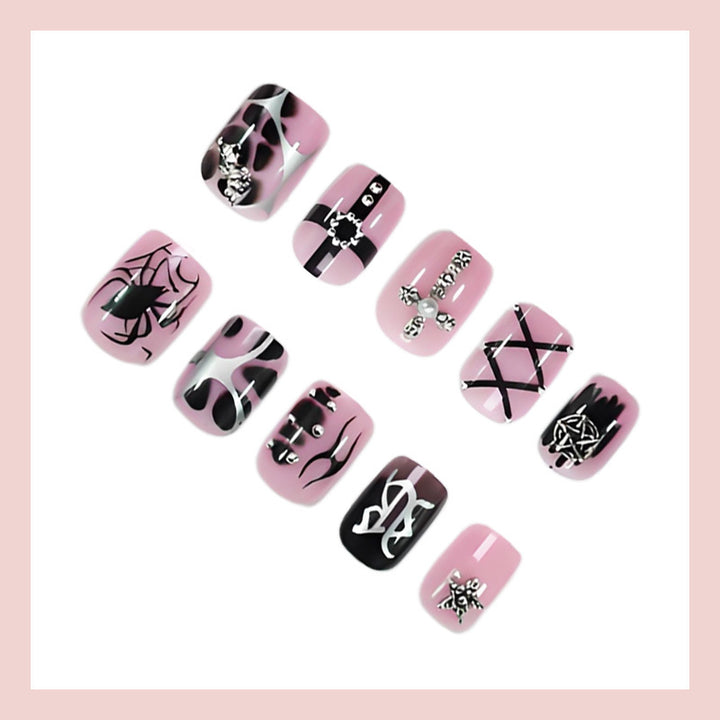 Nail art set with creative Halloween motifs and glamorous accents Kalsten