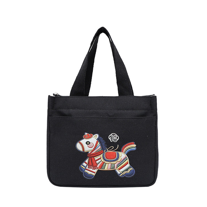 Portable Embroidered Tote Bag