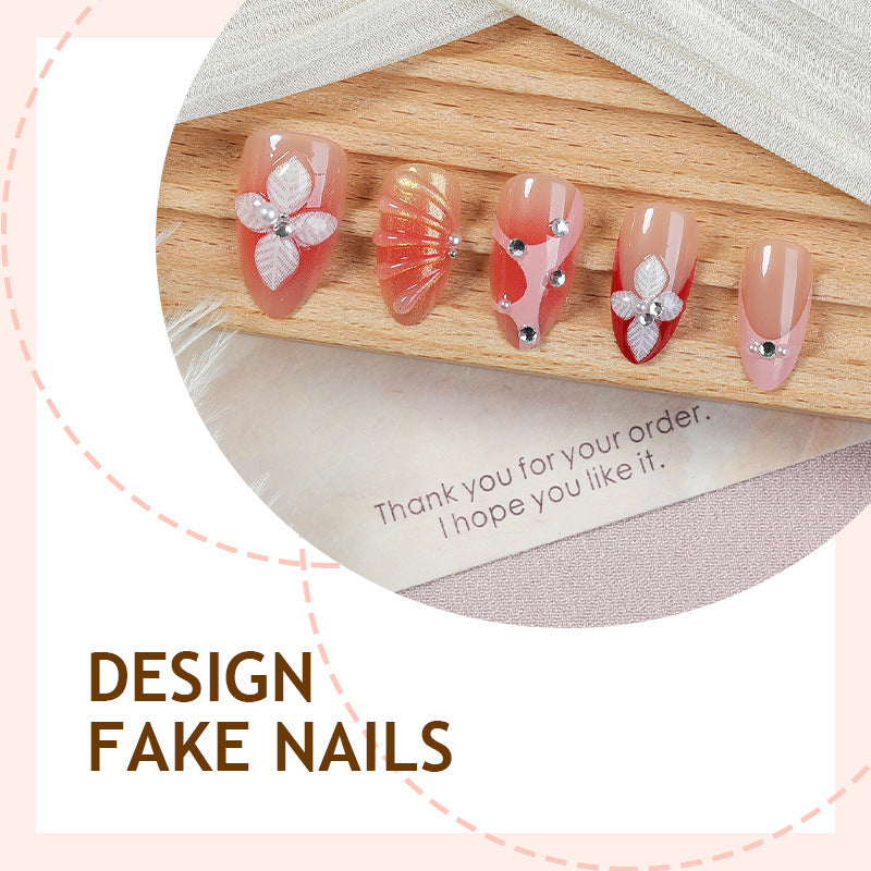 Artificial nail set with floral decorations Kalsten