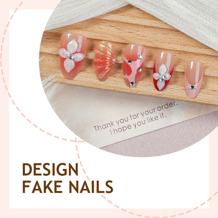 Artificial nail set with floral decorations Kalsten