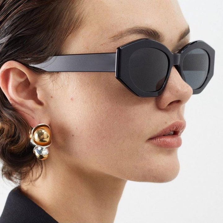 Women's geometric sunglasses with trendy, transparent frame Kalsten