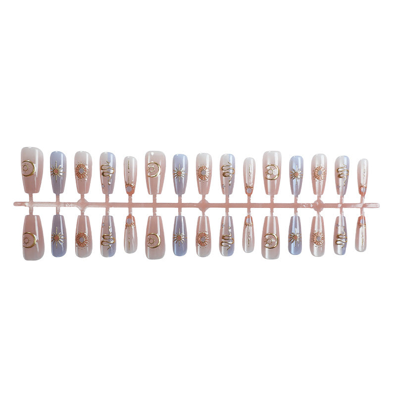 Elegant Celestial Press-On Nail Art Set