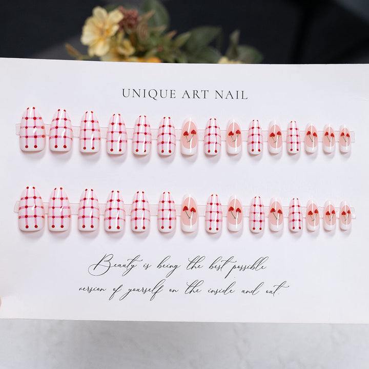 Elegant Cherry Blossom Press-On Nails