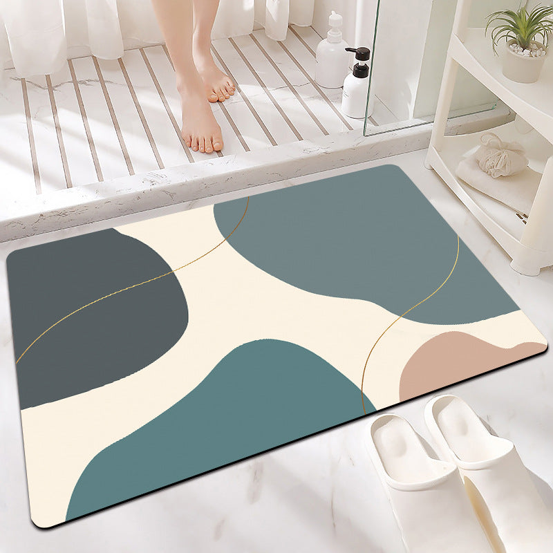 Elegant Marble-Themed Bath Mat Kalsten